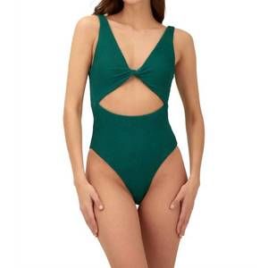 NEW MALAI women's textured wave brisa twix one piece in emerald